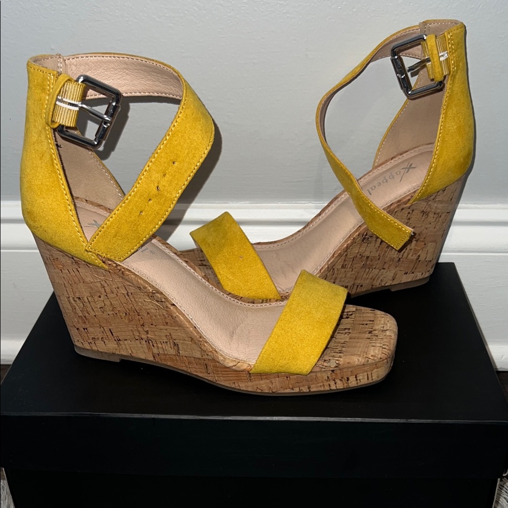 Xappeal Mustard Wedge Sandals